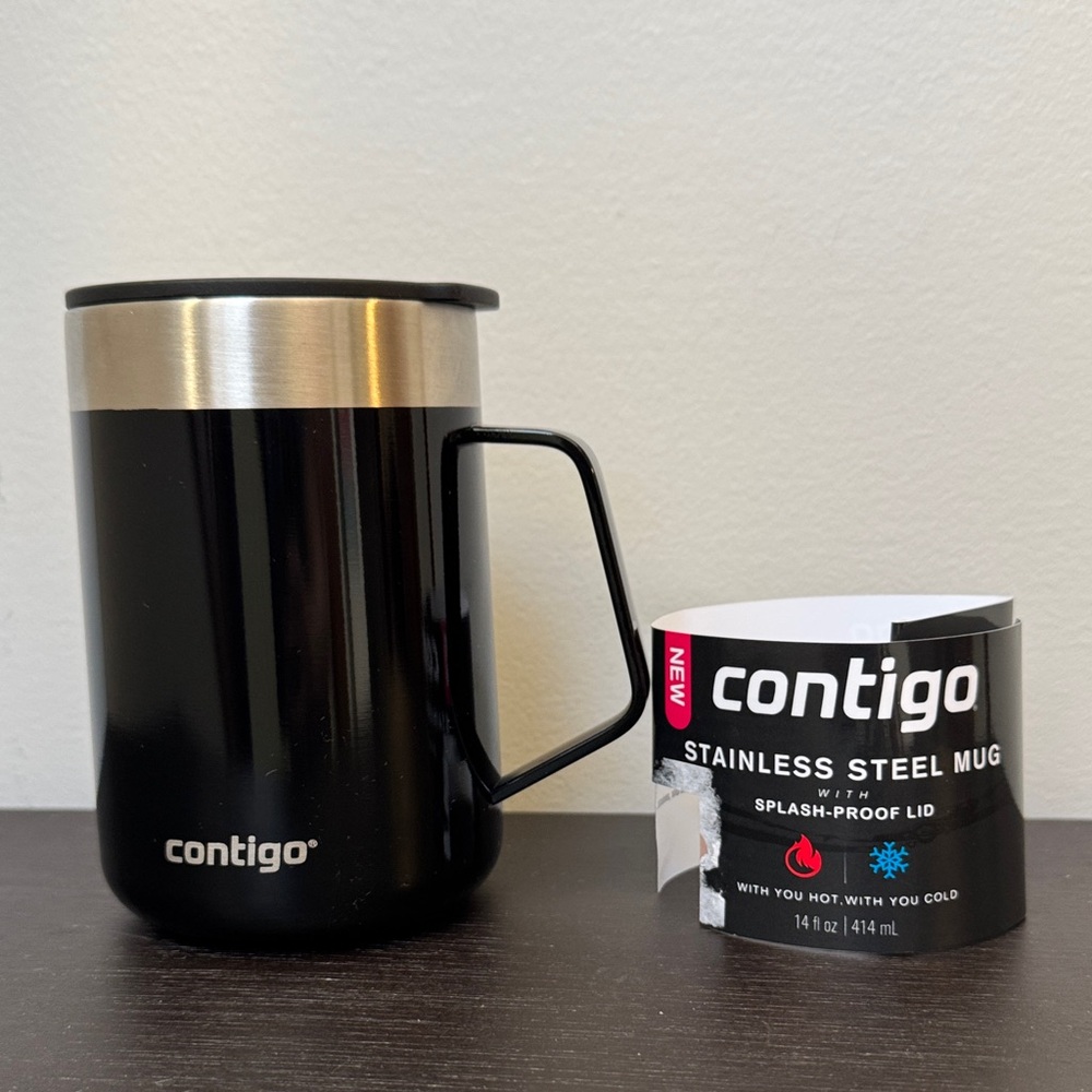 Contigo Black and Silver Stainless Steel Mug